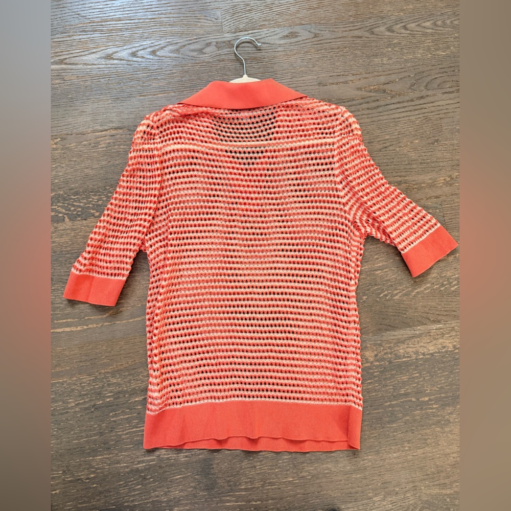 COS Open-Knit Striped Polo Shirt in orange
Size M - Picture 5 of 7